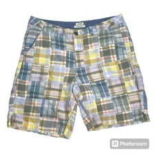L.L. Bean Patchwork Plaid Favorite Fit Women's Chino Bermuda Shorts Size 12
