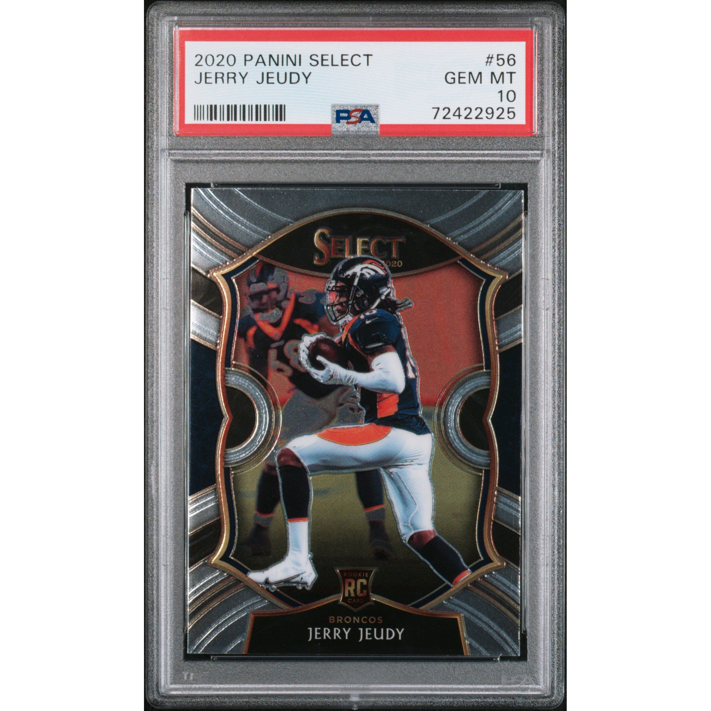 Graded 2020 Panini Select Jerry Jeudy #56 Rookie Card PSA 10