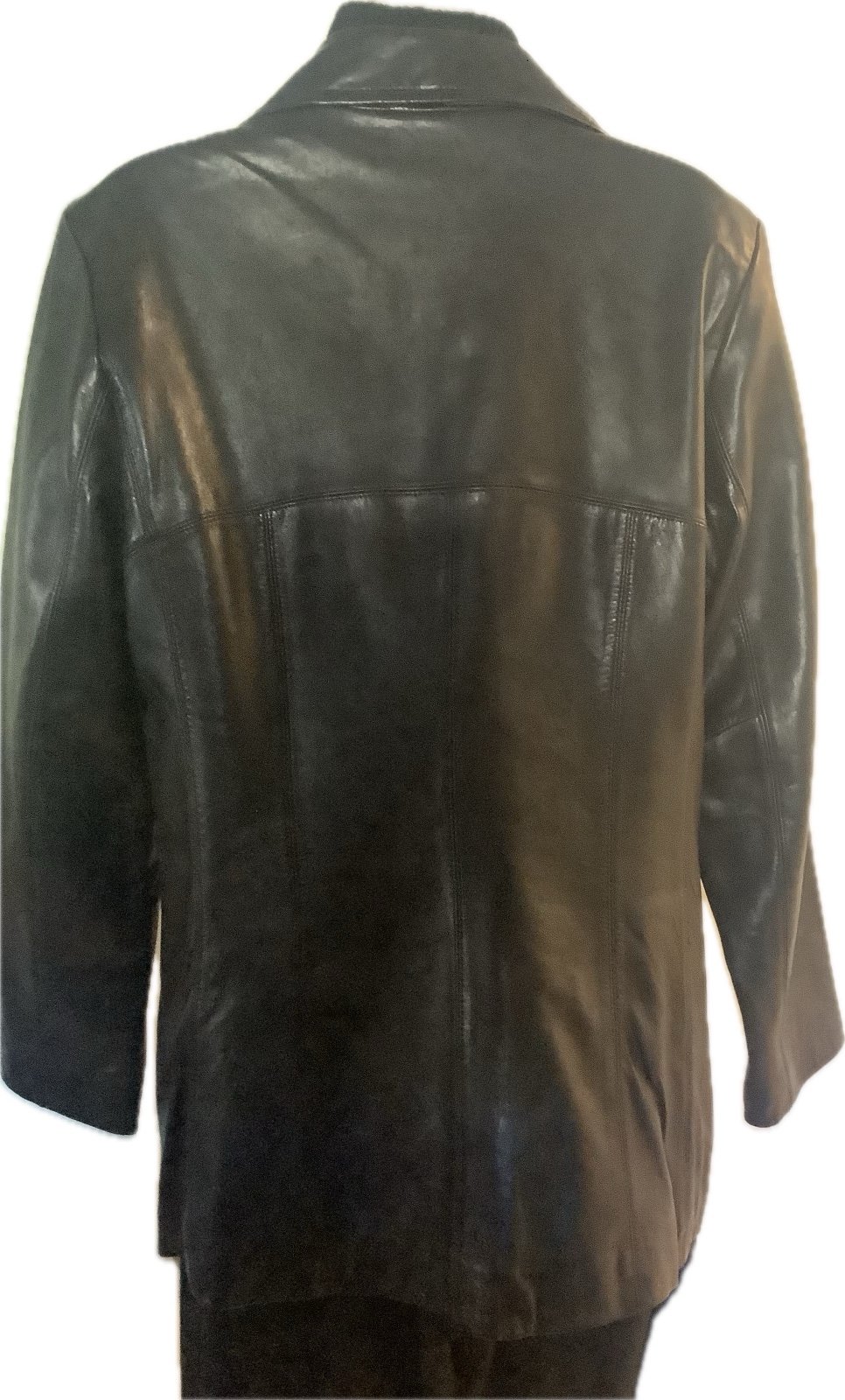 Black leather coat