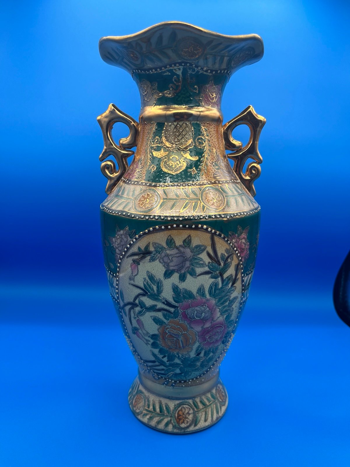 Vintage Royal Satsuma hand-painted vase