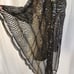 Cejon Vintage Goth Romantic Scarf Black Lace Sequins Mesh Long Shawl Scallop