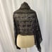 Cejon Vintage Goth Romantic Scarf Black Lace Sequins Mesh Long Shawl Scallop