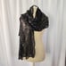 Cejon Vintage Goth Romantic Scarf Black Lace Sequins Mesh Long Shawl Scallop