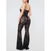 Black Floral Lace Bodysuit Pants Set