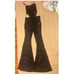 Black Floral Lace Bodysuit Pants Set