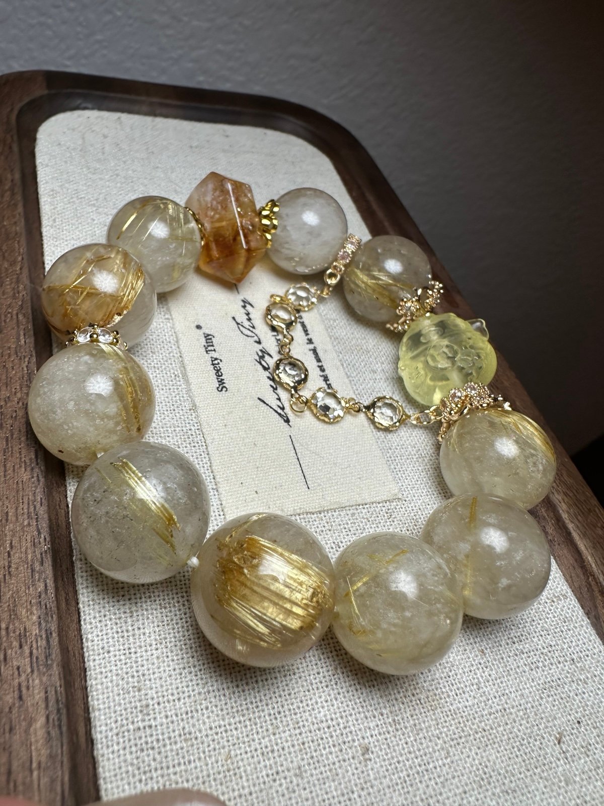 Diy golden Rutilated Bracelet