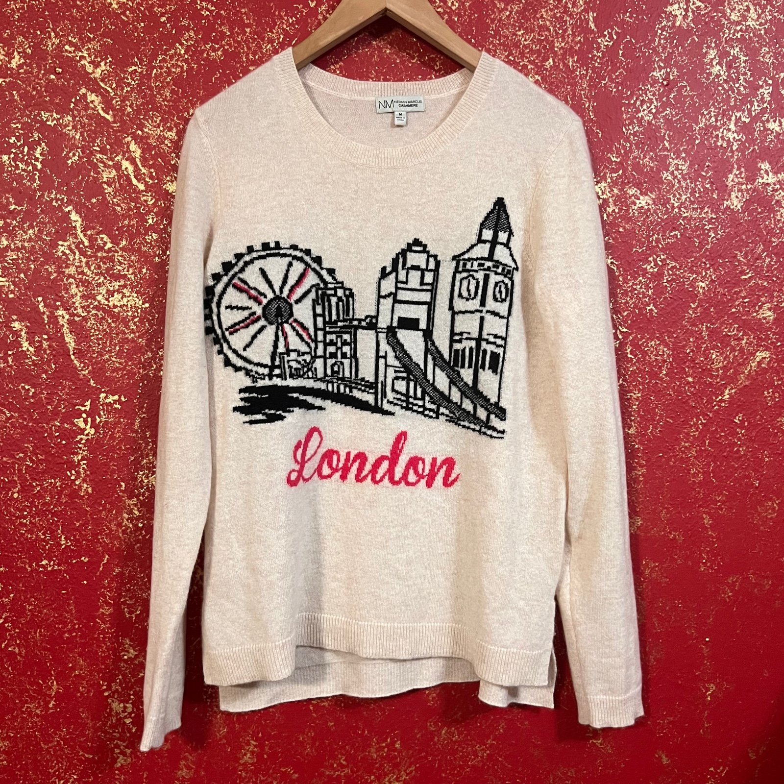 NEIMAN MARCUS LONDON Cashmere Crew Neck Jumper Sweater M