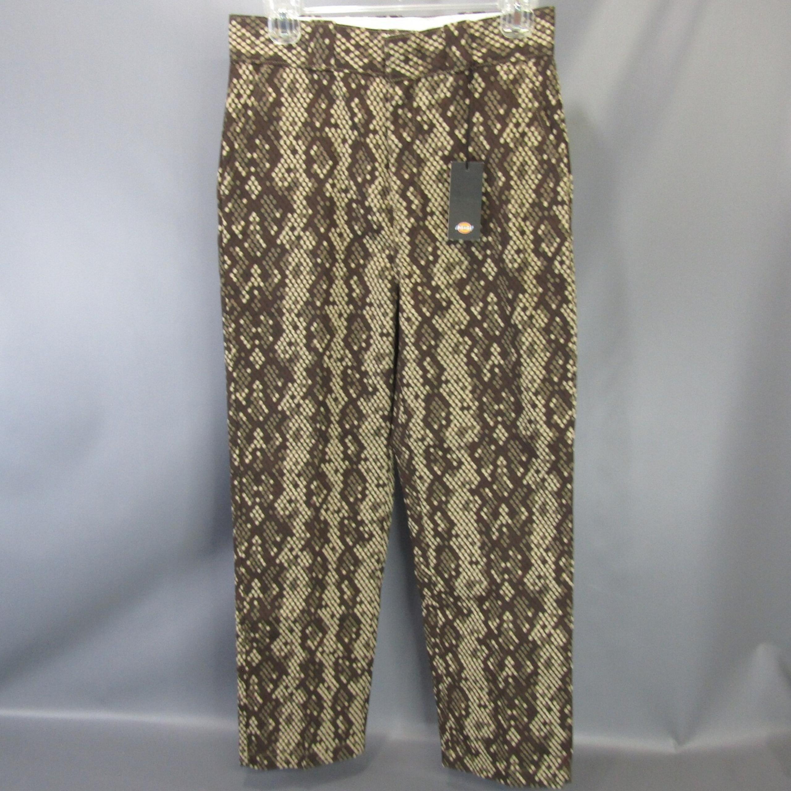 Dickies Snake Skin Print Pants Women's Size 4 Regular Cropped 4R NWT 28x27