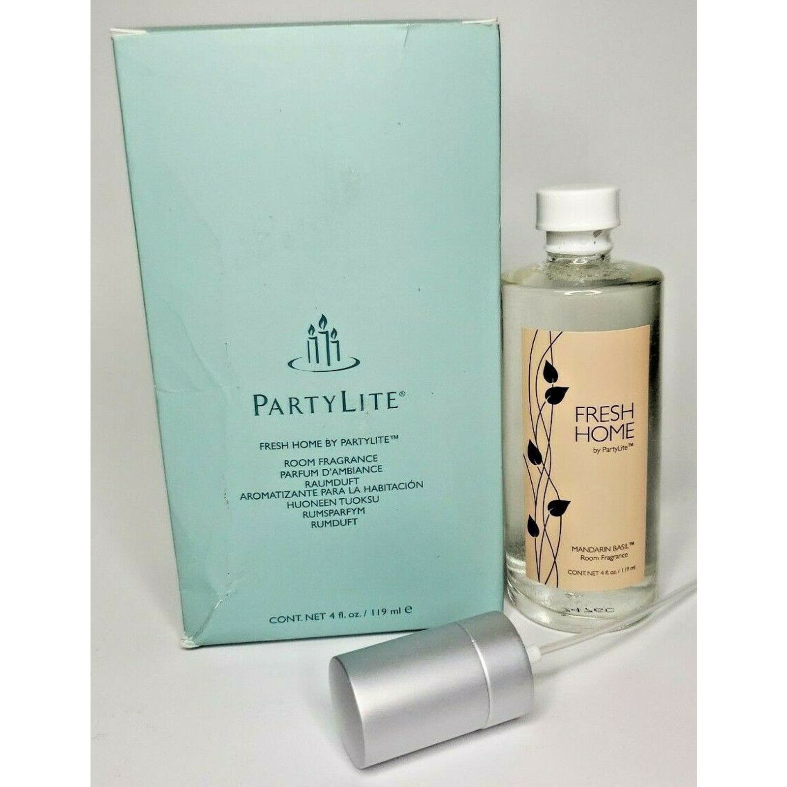 PartyLite Fresh Home Room Fragrance Spray Mandarin Basil New Box P3J/F08583