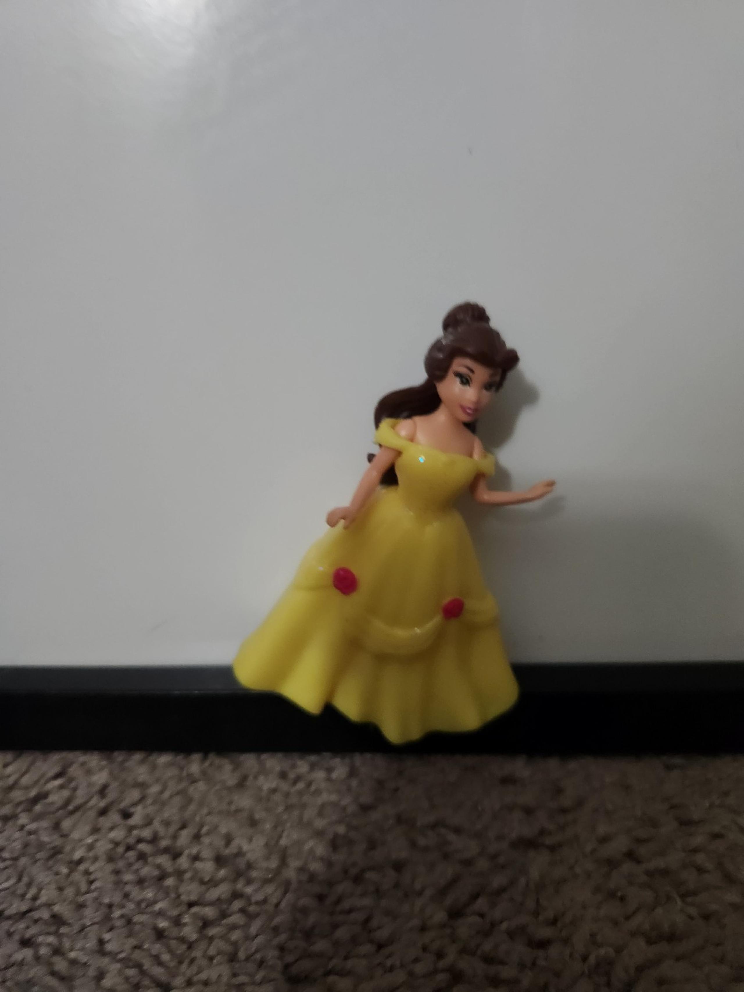 3.5" Belle Glitter Yellow Dress Polly Pocket PVC Action Figure Beauty & Beast