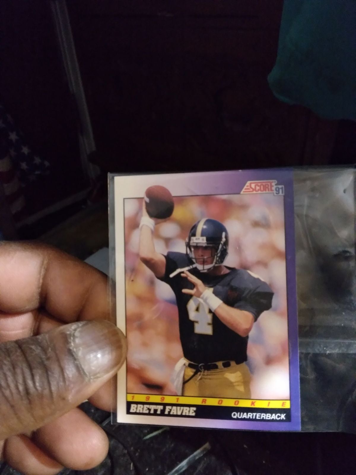 Vintage football card Brett Favre rookie card in mint condition