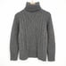 Eddie Bauer Lambs Wool Cable Knit Turtleneck Sweater Gray Women's Petite XS