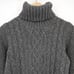 Eddie Bauer Lambs Wool Cable Knit Turtleneck Sweater Gray Women's Petite XS