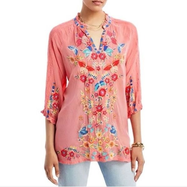 NWT Johnny Was Leona Floral Embroidered Tunic