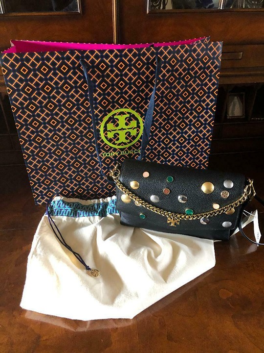 Tory Burch Kira Mixed -Materials Black