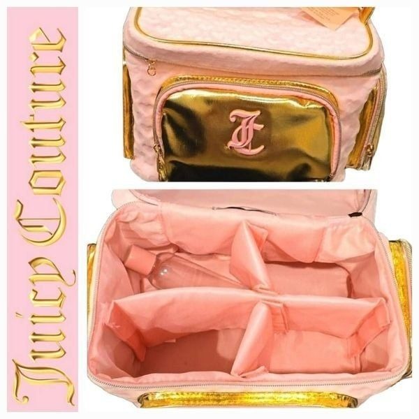 Juicy Couture Velour Heart Cosmetic Travel Case w/Removable Dividers