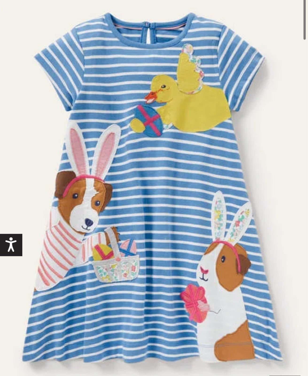 NWOT Mini Boden Fun Big Appliqué Dress 3-4Y