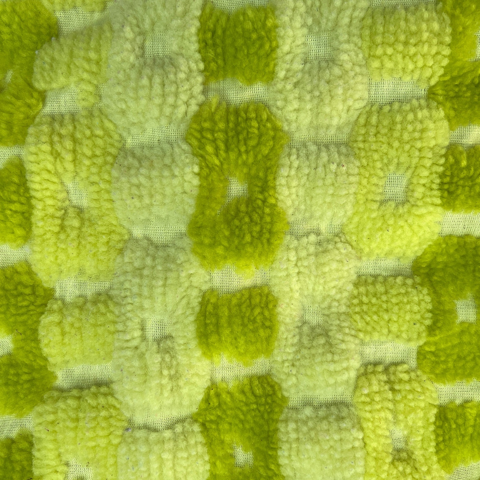 Vintage Sears Twin Tufted Bedspread Fringe Trim Chartreuse