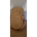 Vintage MCM Large WICKER Rattan FROG magazine BASKET Glass Marble eyes