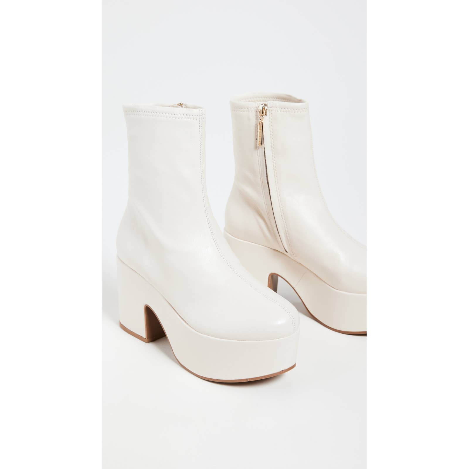 Larroudé Women's Miso Platform Boots in Ivory Size 8.5