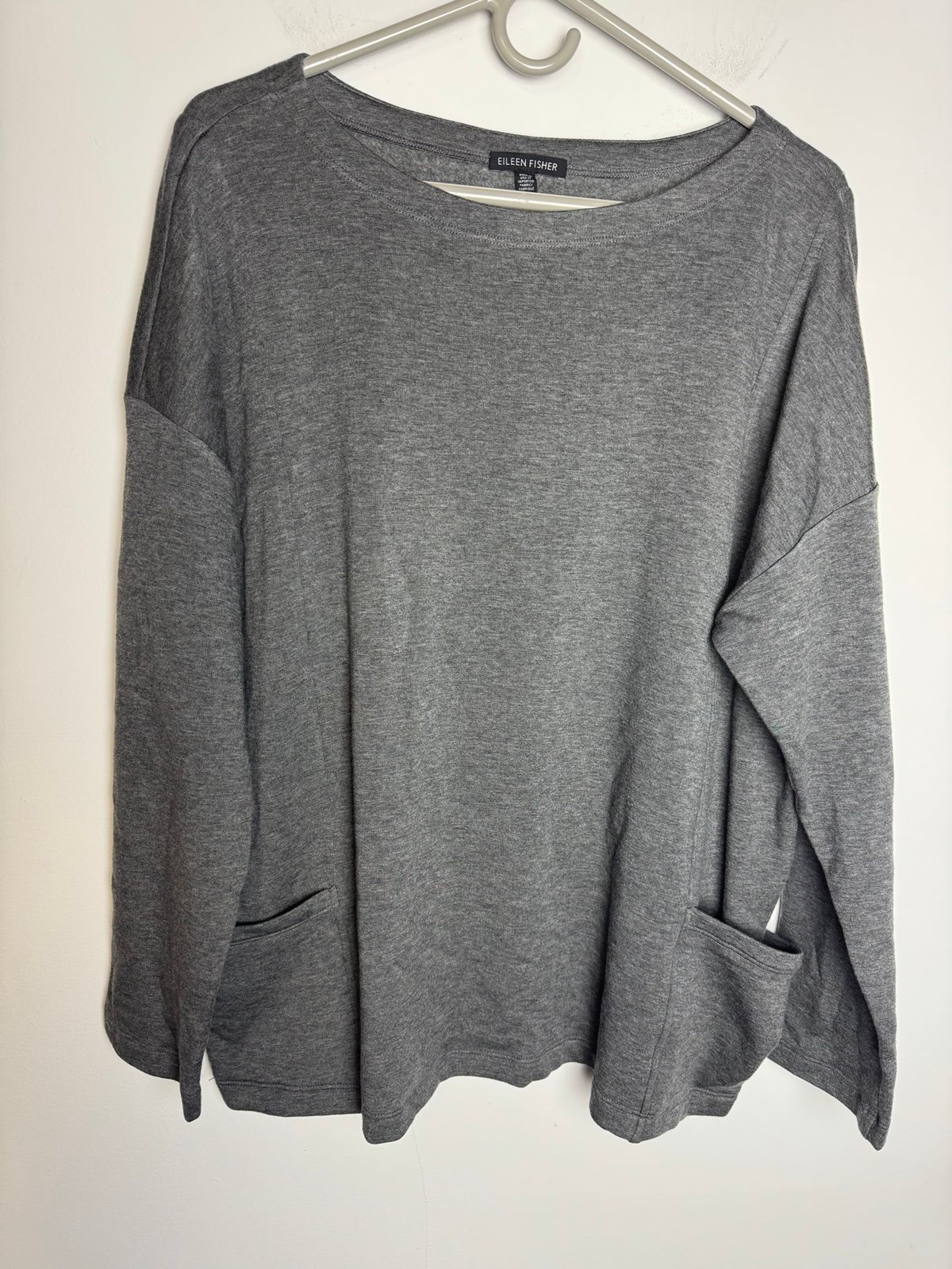 Eileen Fisher lyocell spandex tencel top is soft and flexible for comfortable lo