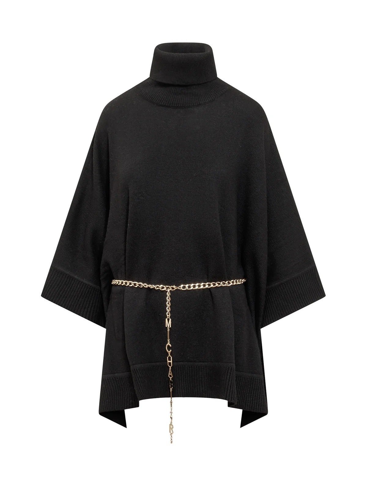 MICHAEL Michael Kors Womens Black Wool Designer Poncho Sweater Top S/M BHFO 9226