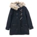 NWT ABERCROMBIE & FITCH Black Wool Blend Toggle Coat Faux Fur Women's SMALL