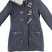 NWT ABERCROMBIE & FITCH Black Wool Blend Toggle Coat Faux Fur Women's SMALL