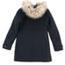 NWT ABERCROMBIE & FITCH Black Wool Blend Toggle Coat Faux Fur Women's SMALL