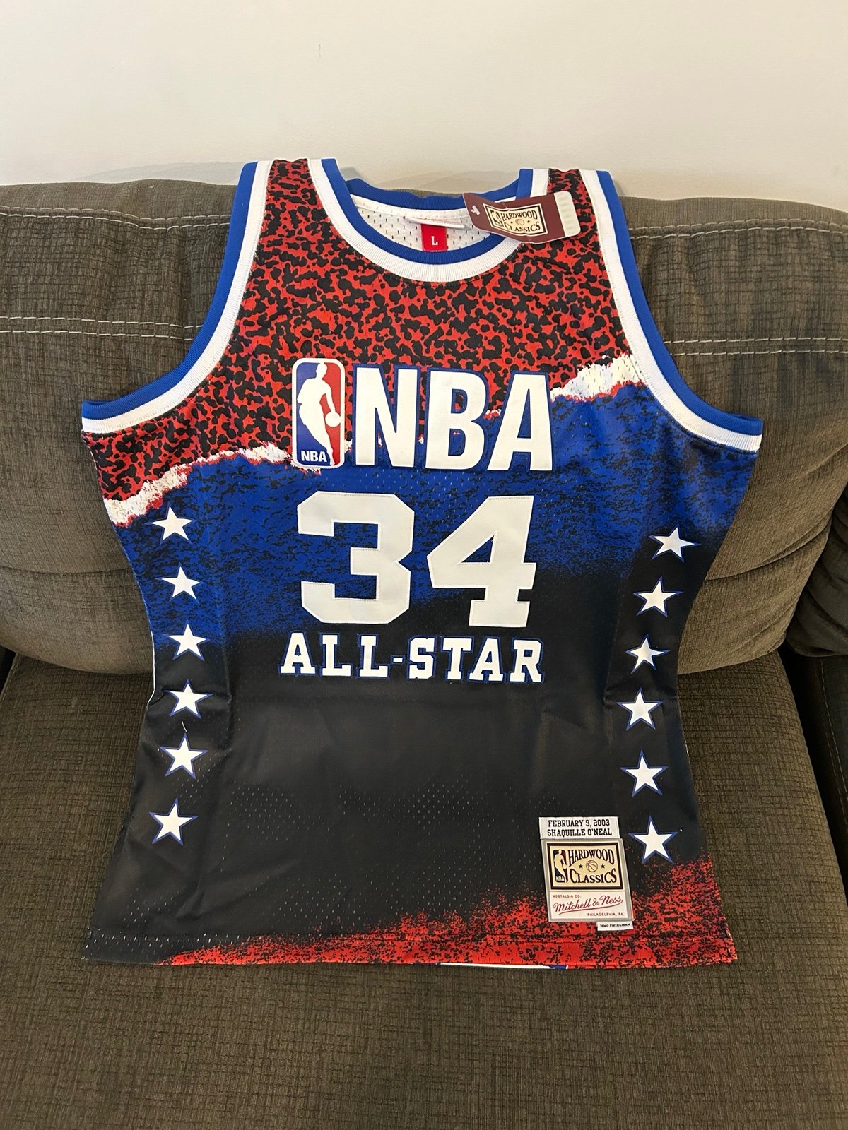 150 Mitchell & Ness Shaquille O'Neal All Star 2003 Swingman Jersey Men’s Sz: L