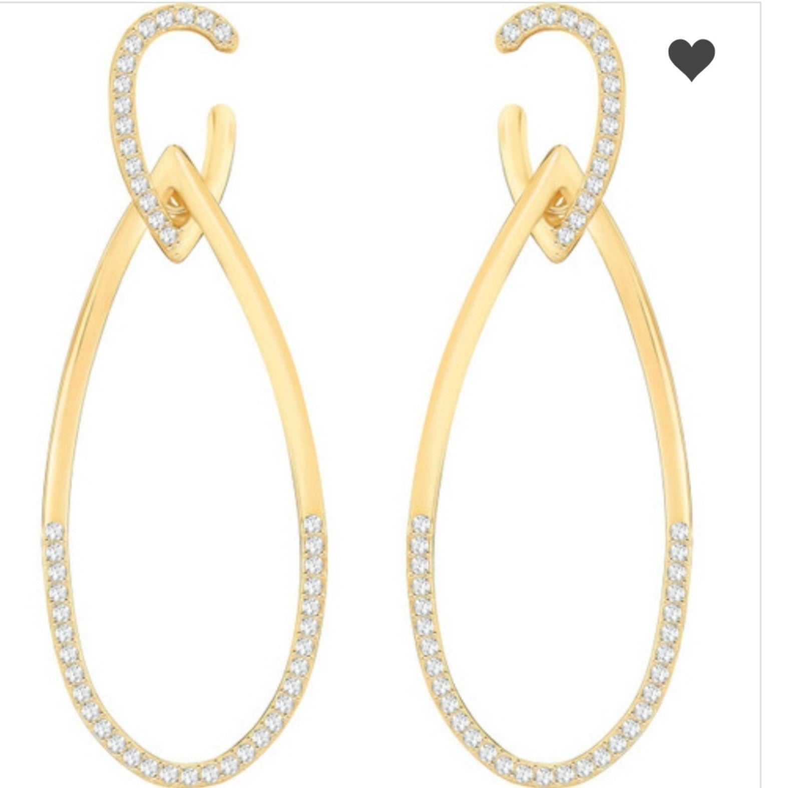 SWAROVSKI HUMMING PIERCED EARRINGS, YELLOW-GOLD
