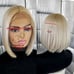 Blond human gold high lighted bob wig