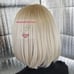 Blond human gold high lighted bob wig