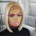 Blond human gold high lighted bob wig