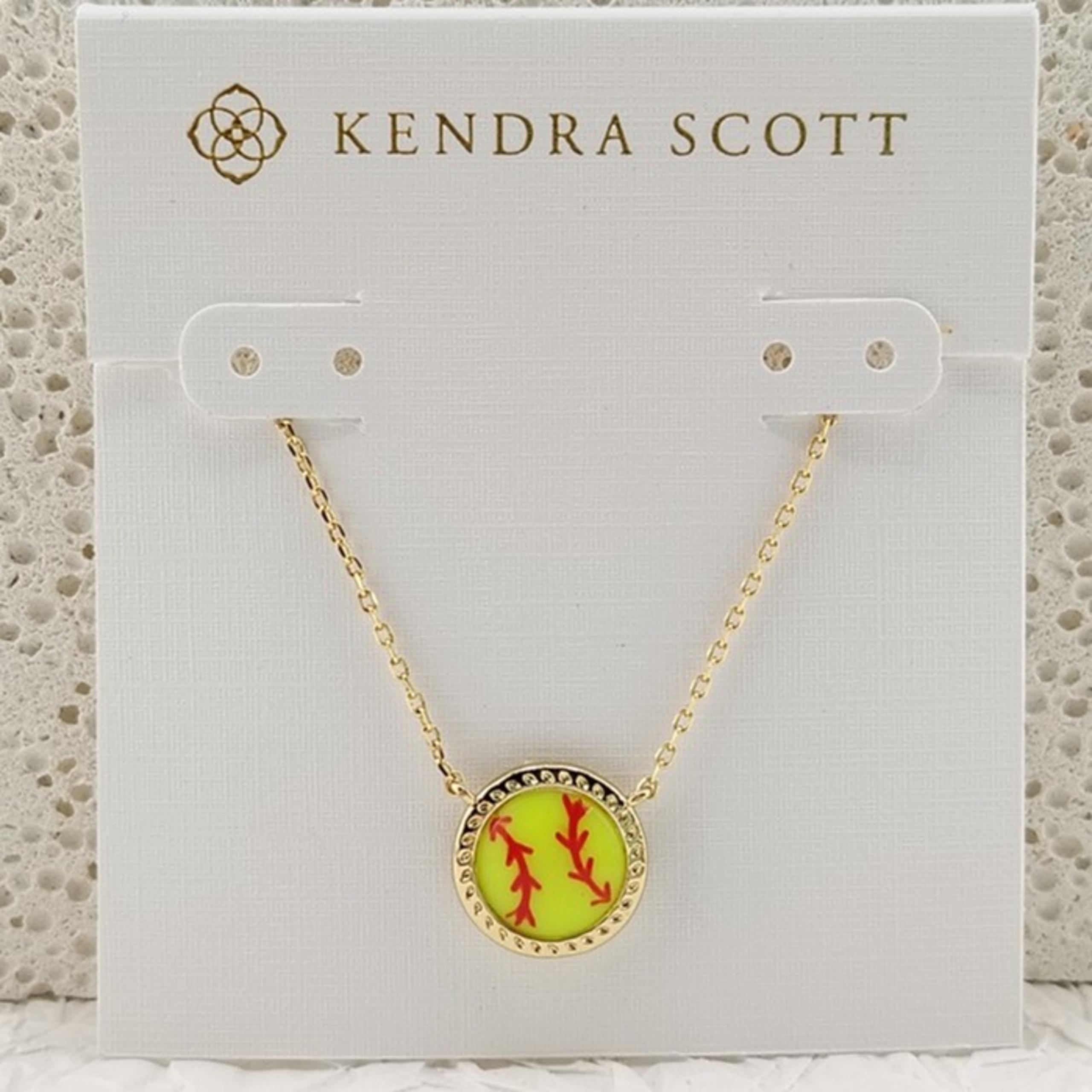 Kendra Scott Softball Gold Short Pendant Necklace