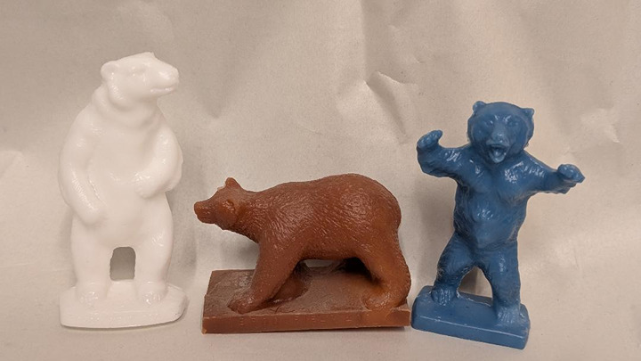 Trio of Vintage Mold A Rama Bears Grizzly Polar