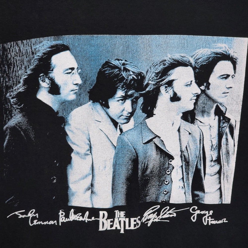 Vintage 90's The Beatles Album Cover Autographed Retro Band Tee T-Shirt Men XXL