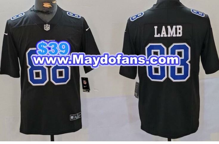 CeeDee Lamb Black Stitched Jersey\r Size XL