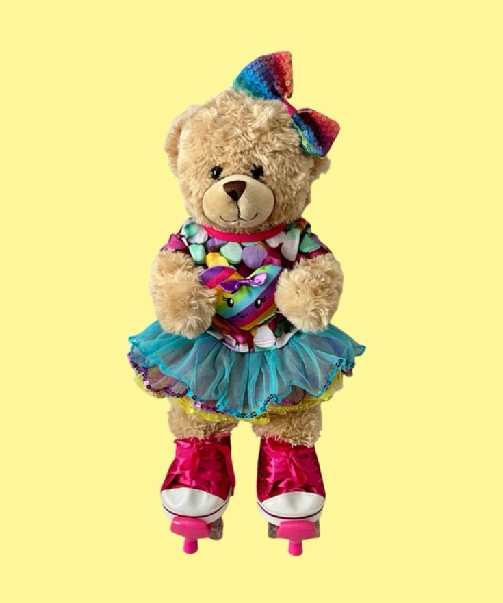 Build a Bear Workshop Heart Shirt Wristie Headband Skirt Pink Shoes & Skates