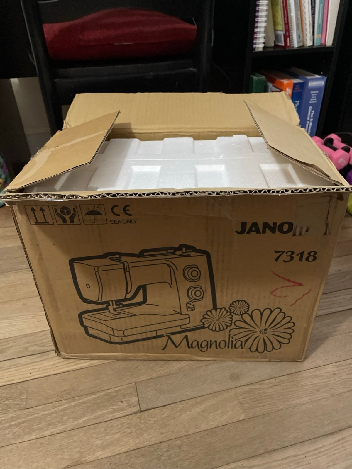 Janome 7318 Magnolia Mechanical Sewing Machine, never used. Smoke-free home.
