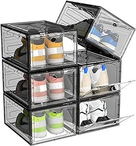 Upgrade Harder Stackable Shoe Boxes With Magnetic Front Door