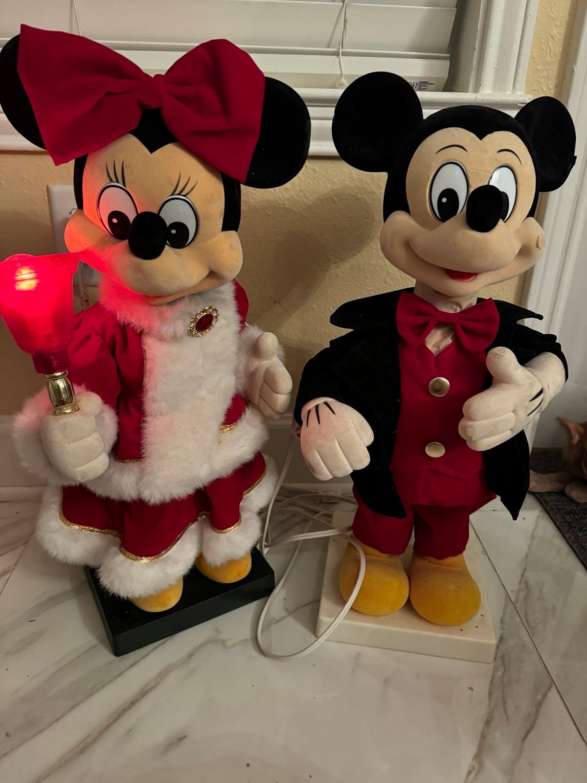 Vintage Disney Telco motionette Santa Mickey and Minnie Mouse