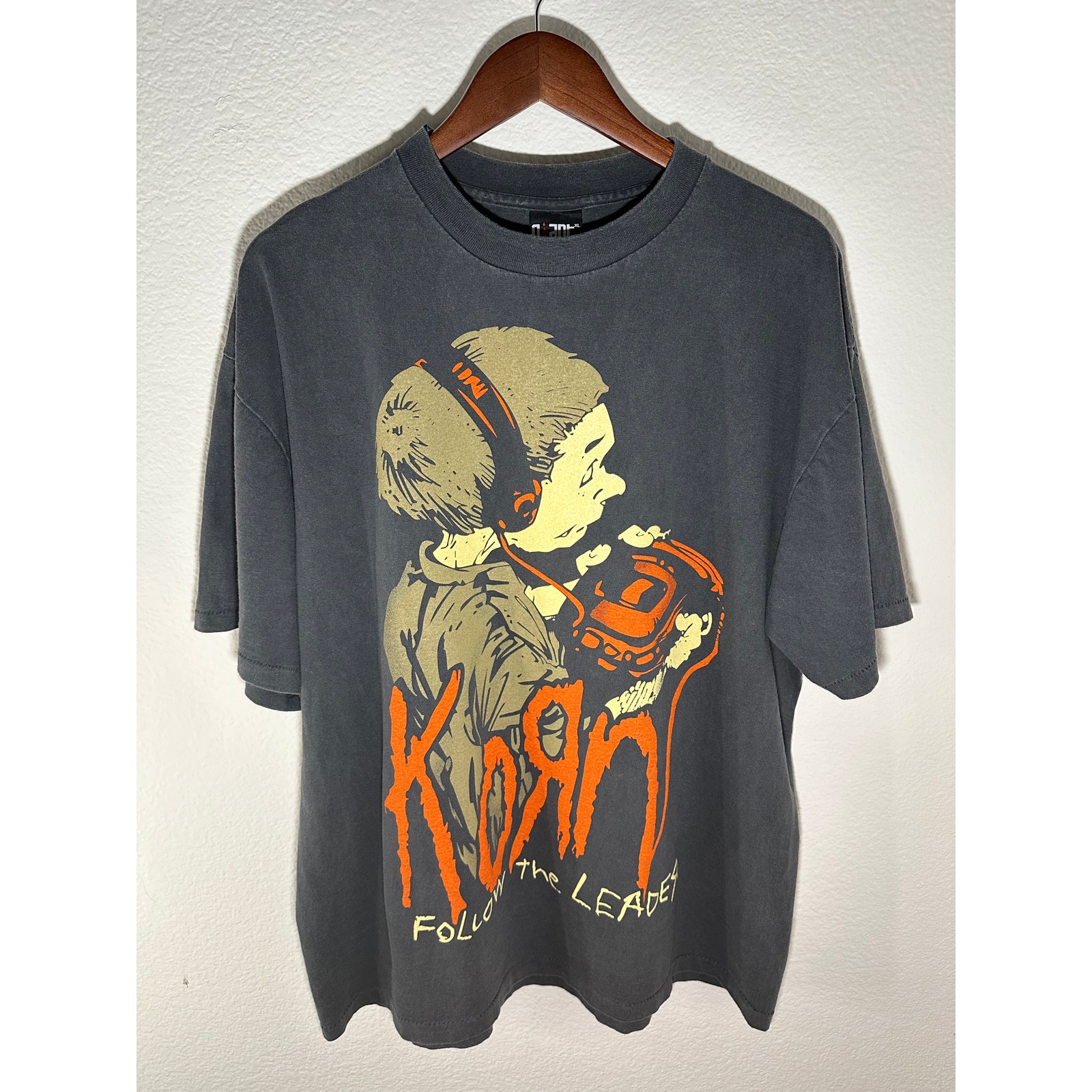Korn "Follow The Leader" Vintage Reprint Single Stitch Giant Tag T-shirt