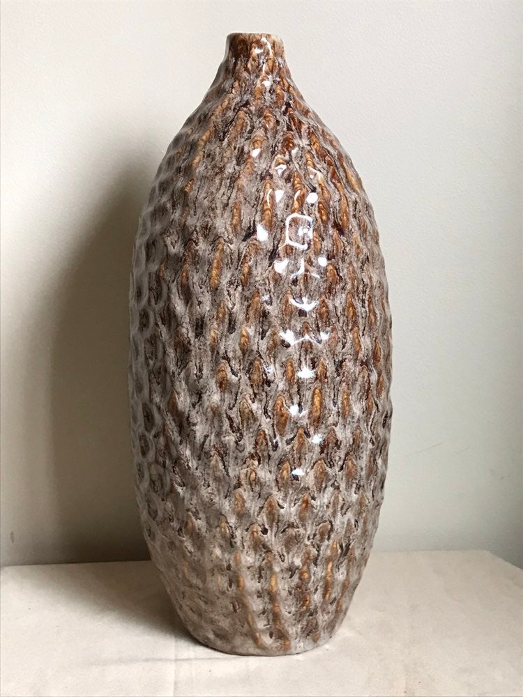 Designer 17 tall Brown vase Glass Art Nature