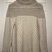 TSE Size Large 100% Cashmere Cream Grey Color block Turtleneck Sweater