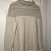 TSE Size Large 100% Cashmere Cream Grey Color block Turtleneck Sweater