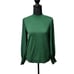 Cece NEW Dotted Mock Neck Sheer Sleeve Knit Green Sweater Small Holiday Colorful
