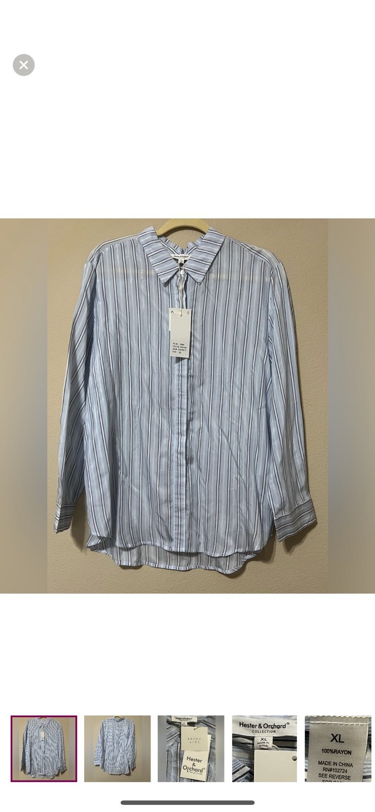 Hester & Orchard Blue/White Striped Shirt