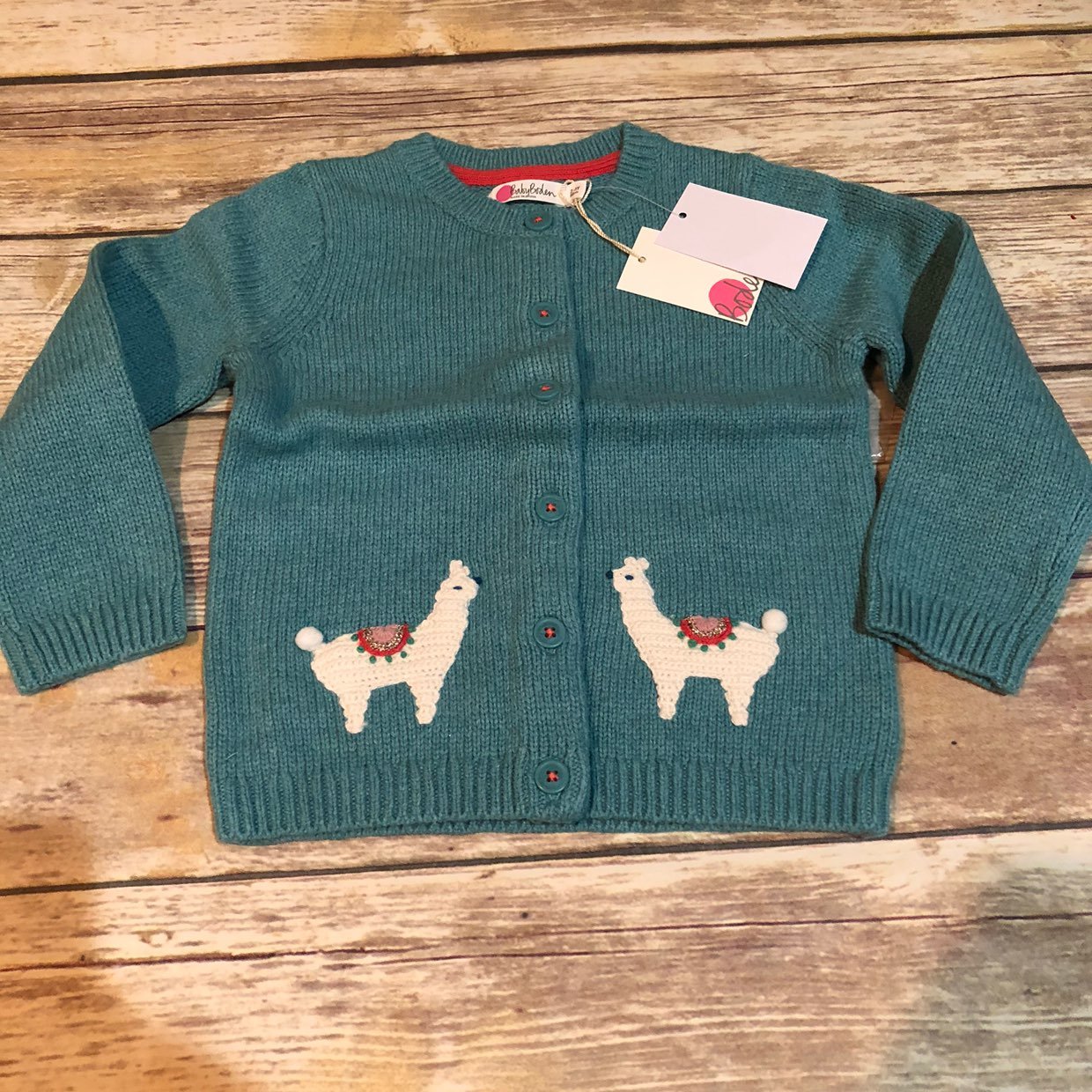 Mini Boden llama cardigan