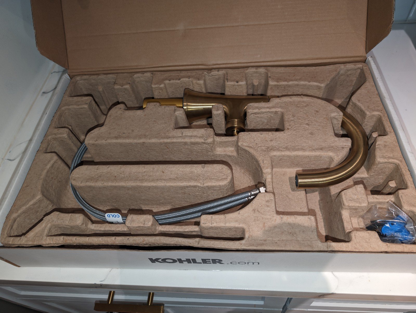 Kohler K-23767-2MB Tone 1.5 GPM Single Hole Bar Faucet, Brushed Moderne Brass